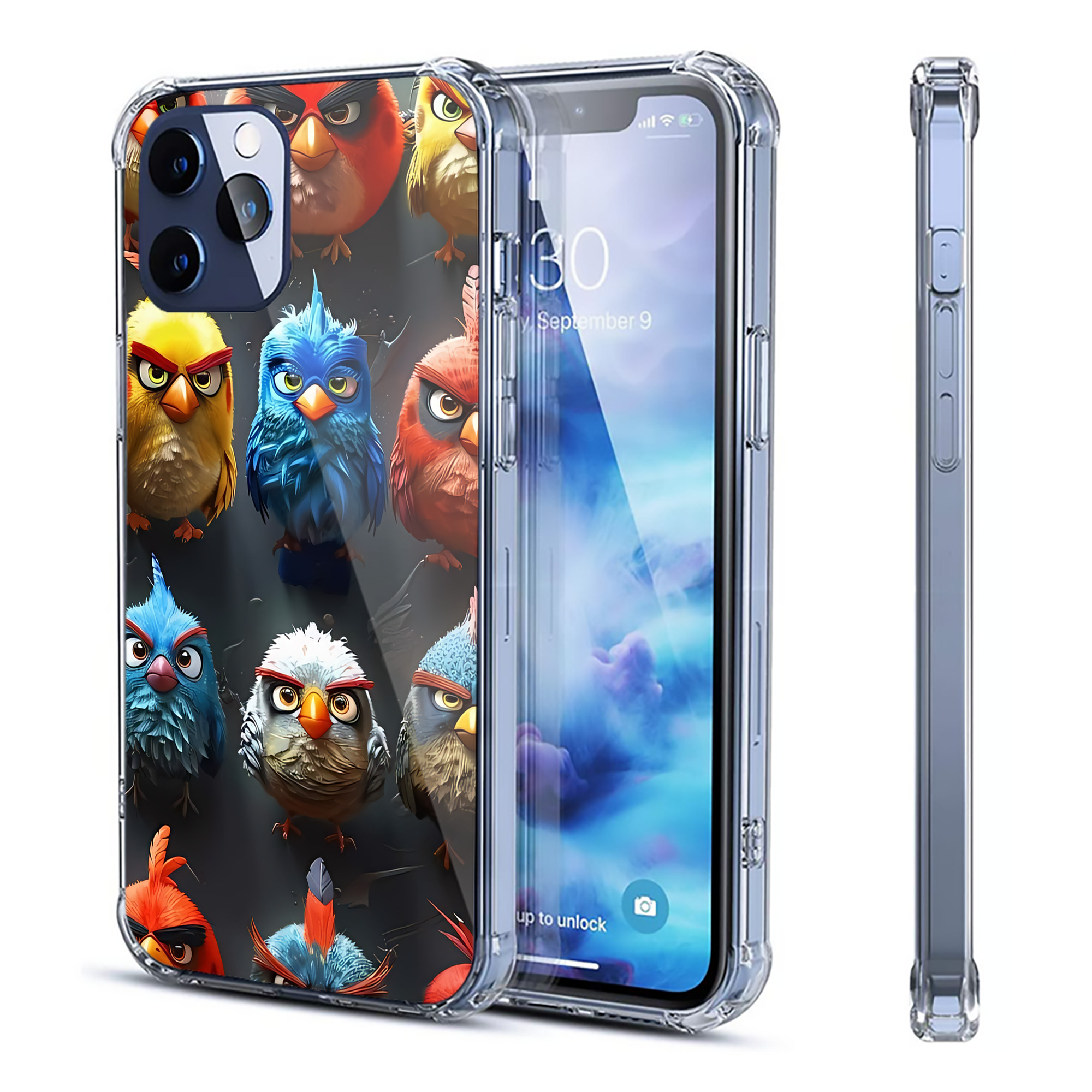 （画像用） Angry Birds アングリーバード 【iPhone 12シリーズ対応】透明スマホケース（クリアソフトケース）